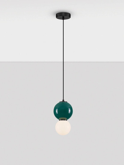 Nova Luce LED Pendelleuchte Noesis 4W warmweiss 3000K Jaspis Schwarz Opal Glas Metall Ø15cm 9009201