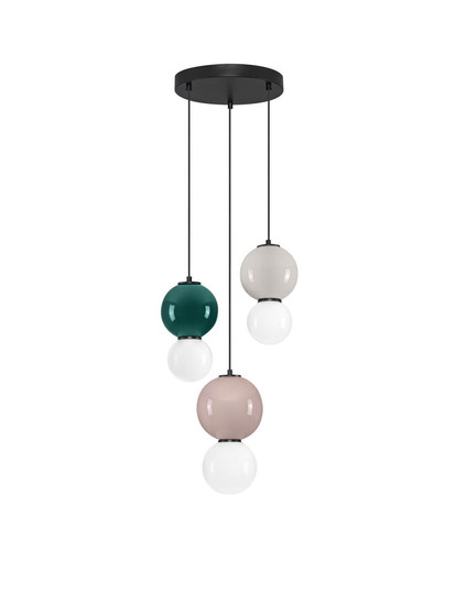 Nova Luce LED Pendelleuchte Noesis 14W warmweiss 3000K Mehrfarbig Glas Metall Ø30cm 9009202