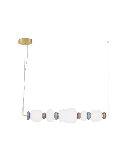 Nova Luce LED Pendelleuchte Palo dimmbar 28W warmweiss 3000K Mehrfarbig Glas Metall 96cm 9009203