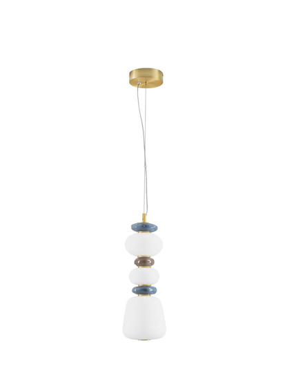 Nova Luce LED Pendelleuchte Palo dimmbar 20W warmweiss 3000K Mehrfarbig Glas Metall Ø17cm 9009204