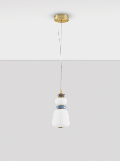 Nova Luce LED Pendelleuchte Palo dimmbar 12W warmweiss 3000K Mehrfarbig Glas Metall Ø17cm 9009205