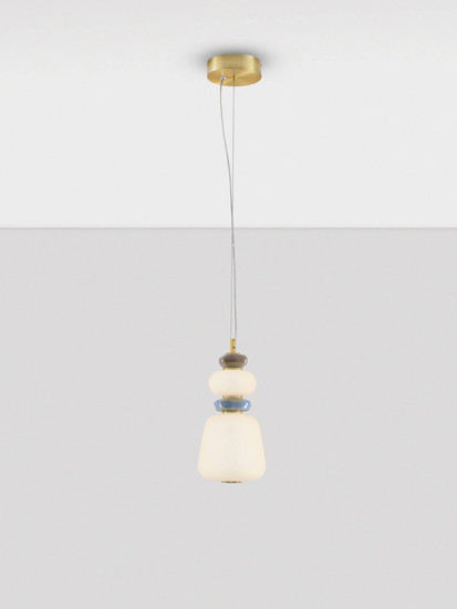 Nova Luce LED Pendelleuchte Palo dimmbar 12W warmweiss 3000K Mehrfarbig Glas Metall Ø17cm 9009205