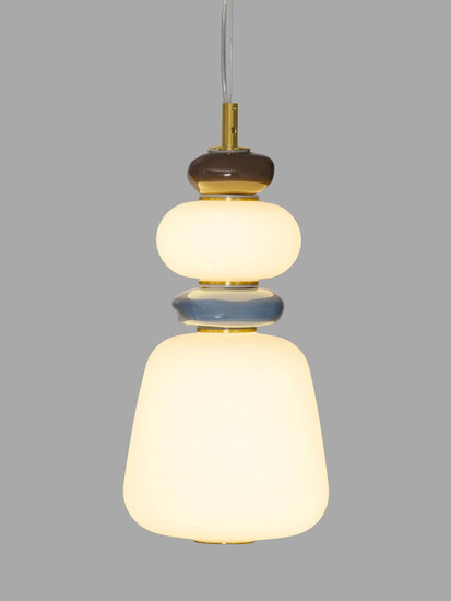 Nova Luce LED Pendelleuchte Palo dimmbar 12W warmweiss 3000K Mehrfarbig Glas Metall Ø17cm 9009205