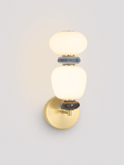 Nova Luce LED Wandleuchte Palo dimmbar 12W warmweiss 3000K Mehrfarbig Glas Metall 40,5x23cm 9009206