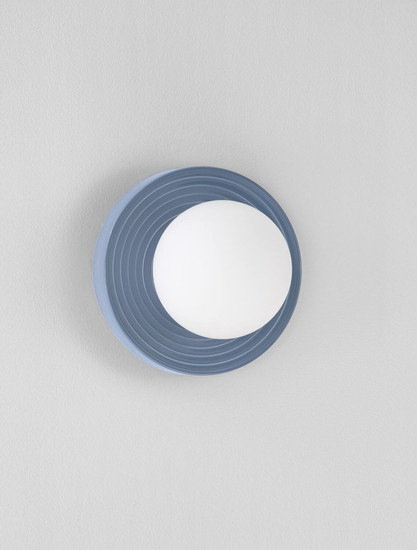 Nova Luce Wandleuchte Orbique G9 Graublau Opal Glas Keramik Ø22cm 9009209