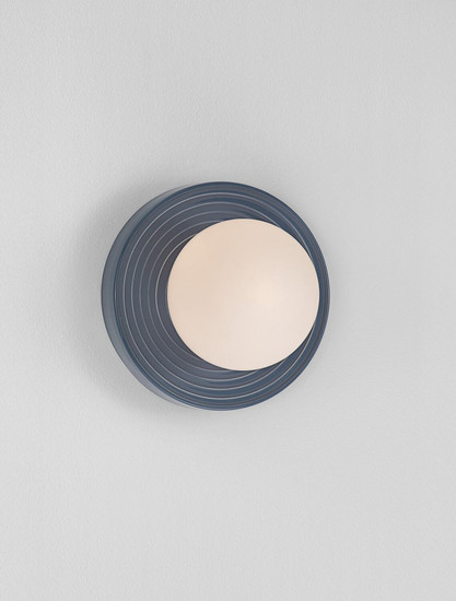 Nova Luce Wandleuchte Orbique G9 Graublau Opal Glas Keramik Ø22cm 9009209