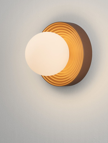 Nova Luce Wandleuchte Orbique G9 Karamell Opal Glas Keramik Ø22cm 9009212