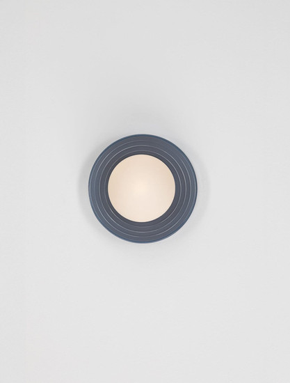 Nova Luce Wandleuchte Orbique G9 Graublau Opal Glas Keramik Ø16cm 9009213