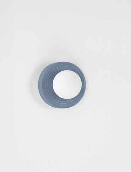 Nova Luce Wandleuchte Orbique G9 Graublau Opal Glas Keramik Ø16cm 9009213