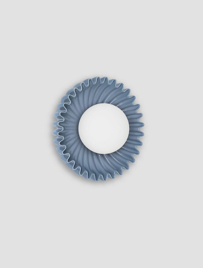 Nova Luce Wandleuchte Petel G9 Graublau Opal Glas Keramik Ø23,5cm 9009219
