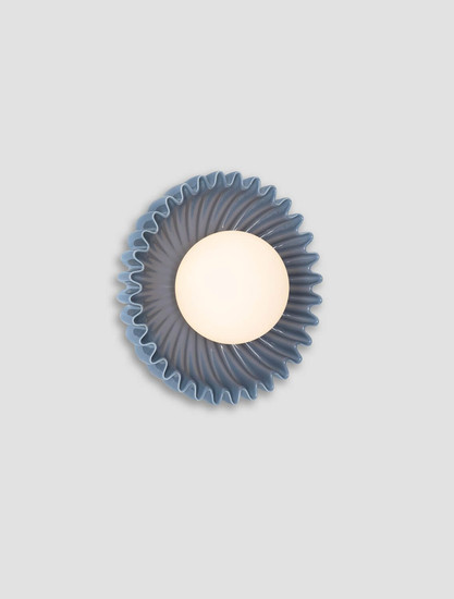 Nova Luce Wandleuchte Petel G9 Graublau Opal Glas Keramik Ø23,5cm 9009219
