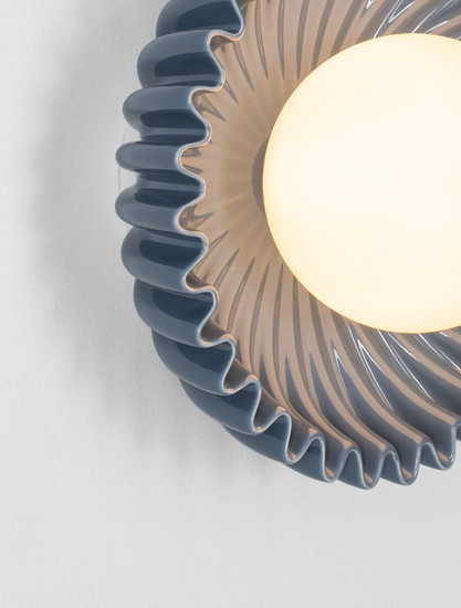 Nova Luce Wandleuchte Petel G9 Graublau Opal Glas Keramik Ø23,5cm 9009219