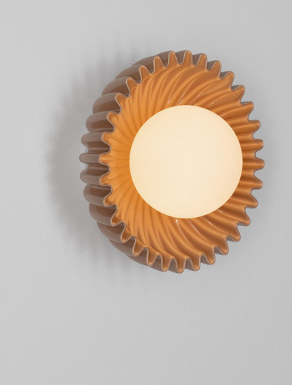 Nova Luce Wandleuchte Petel G9 Karamell Opal Glas Keramik Ø23,5cm 9009220