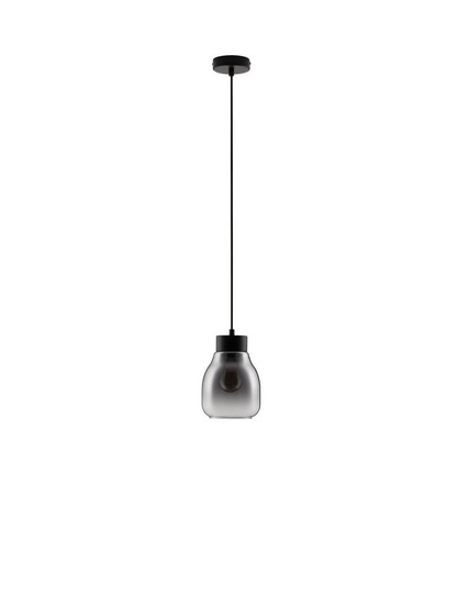 Nova Luce Pendelleuchte Blacu E27 Rauchgrau Schwarz Glas Metall Ø15cm 9009270
