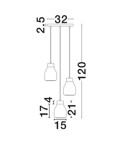 Nova Luce Pendelleuchte Blacu 3-flammig 3xE27 Rauchgrau Schwarz Glas Metall Ø32cm 9009271