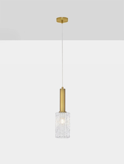 Nova Luce Pendelleuchte Certa E27 Klar Messinggold Glas Metall Ø12,5cm 9009273