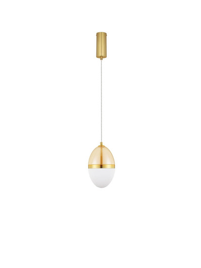 Nova Luce LED Pendelleuchte Egna 20W warmweiss 3000K Cognac Gold Opal Glas Metall Ø15cm 9009278