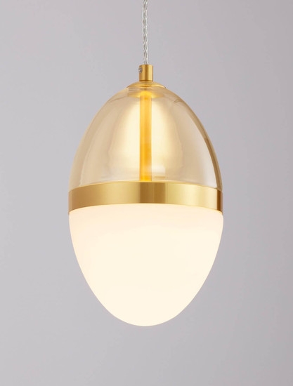 Nova Luce LED Pendelleuchte Egna 20W warmweiss 3000K Cognac Gold Opal Glas Metall Ø15cm 9009278