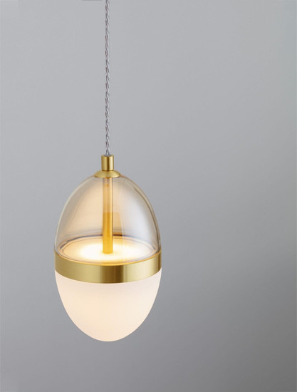 Nova Luce LED Pendelleuchte Egna 13W warmweiss 3000K Cognac Gold Opal Glas Metall Ø12cm 9009279
