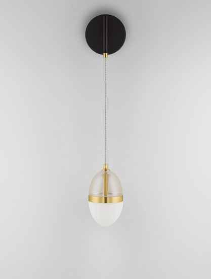 Nova Luce LED Wandleuchte Egna 13W warmweiss 3000K Cognac Gold Opal Glas Metall 48x12cm 9009282