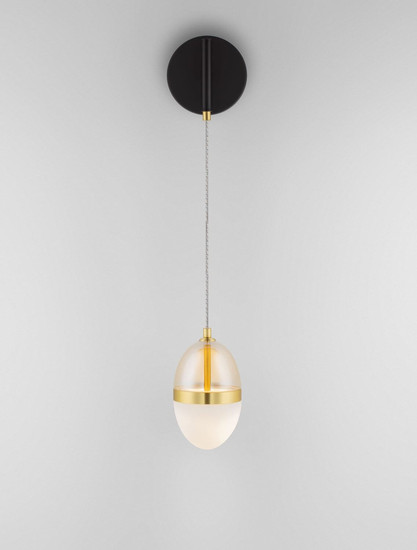 Nova Luce LED Wandleuchte Egna 13W warmweiss 3000K Cognac Gold Opal Glas Metall 48x12cm 9009282