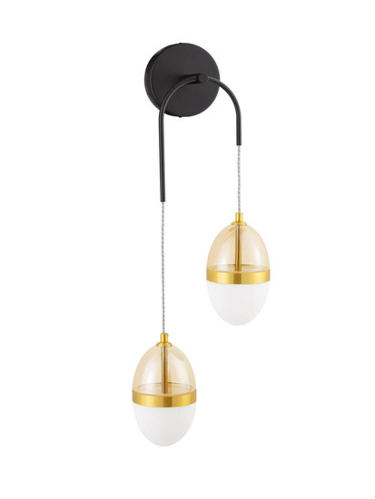 Nova Luce LED Wandleuchte Egna 24W warmweiss 3000K Cognac Gold Opal Glas Metall 76x27cm 9009283