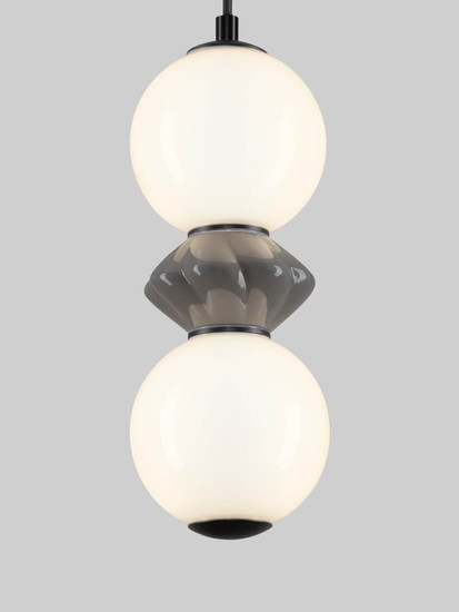 Nova Luce LED Pendelleuchte Pallina dimmbar 10W warmweiss 3000K Schwarz Opal Dunkelgrau Glas Metall Ø12cm 9009300