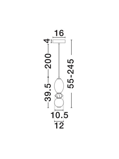 Nova Luce LED Pendelleuchte Pallina dimmbar 12W warmweiss 3000K Schwarz Opal Mokka Glas Metall Ø12cm 9009301