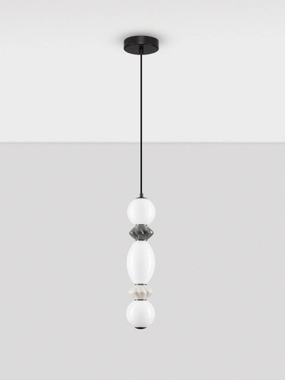 Nova Luce LED Pendelleuchte Pallina dimmbar 14W warmweiss 3000K Mehrfarbig Glas Metall Ø12cm 9009302