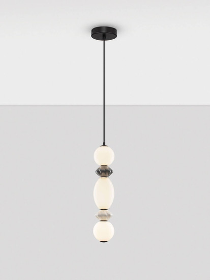 Nova Luce LED Pendelleuchte Pallina dimmbar 14W warmweiss 3000K Mehrfarbig Glas Metall Ø12cm 9009302