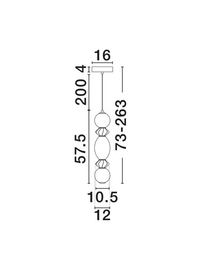 Nova Luce LED Pendelleuchte Pallina dimmbar 14W warmweiss 3000K Mehrfarbig Glas Metall Ø12cm 9009302