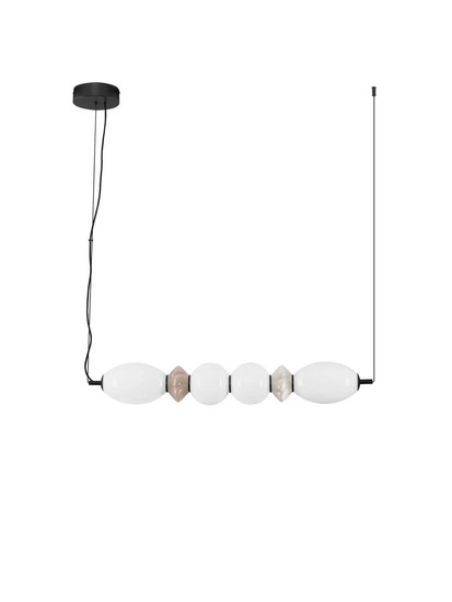 Nova Luce LED Pendelleuchte Pallina dimmbar 28W warmweiss 3000K Mehrfarbig Glas Metall Ø82cm 9009303