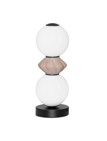 Nova Luce LED Tischleuchte Pallina dimmbar 12W warmweiss 3000K Schwarz Opal Mokka Glas Metall Ø12cm 9009308