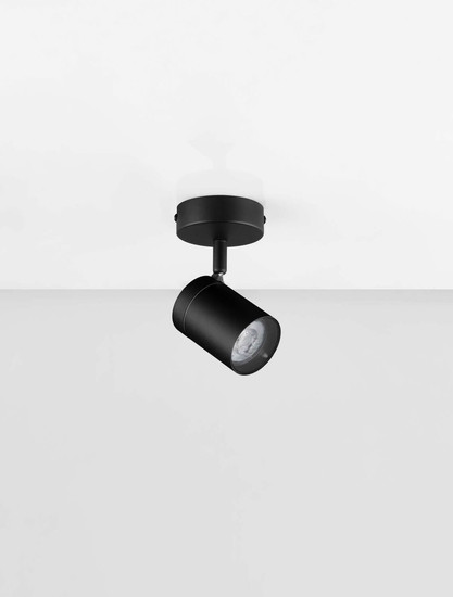 Nova Luce Deckenleuchte Alma GU10 IP44 Schwarz Aluminium Ø8cm 9011313