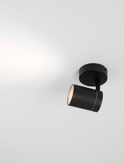 Nova Luce Deckenleuchte Alma GU10 IP44 Schwarz Aluminium Ø8cm 9011313