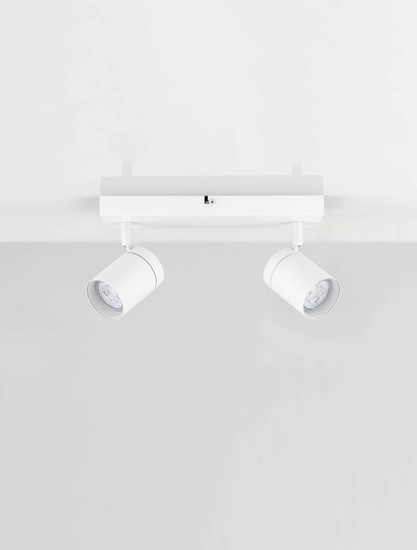 Nova Luce Deckenleuchte Alma 2-flammig 2xGU10 IP44 Weiß Aluminium 37x13cm 9011316
