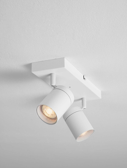 Nova Luce Deckenleuchte Alma 2-flammig 2xGU10 IP44 Weiß Aluminium 37x13cm 9011316