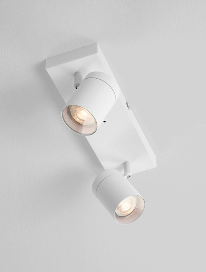 Nova Luce Deckenleuchte Alma 2-flammig 2xGU10 IP44 Weiß Aluminium 37x13cm 9011316