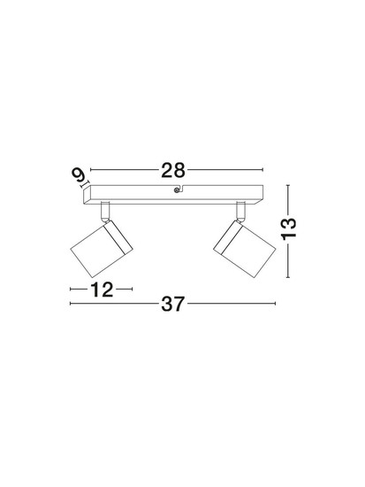 Nova Luce Deckenleuchte Alma 2-flammig 2xGU10 IP44 Weiß Aluminium 37x13cm 9011316