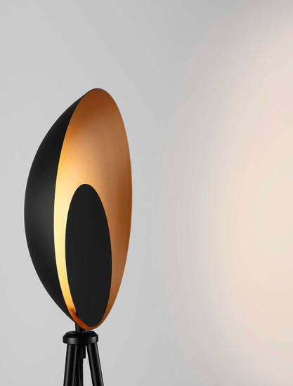Nova Luce LED Stehleuchte Kitro 12W warmweiss 3000K Schwarz Gold Metall 151cm 9011320
