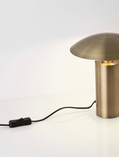 Nova Luce LED Tischleuchte Karpos 5W warmweiss 3000K Altmessing Metall Ø20cm 9011322