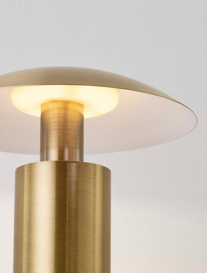 Nova Luce LED Tischleuchte Karpos 5W warmweiss 3000K Altmessing Metall Ø20cm 9011322