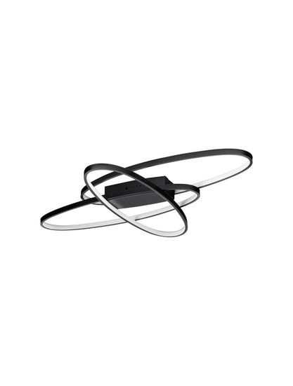 Nova Luce LED Deckenleuchte Ipon dimmbar 47W warmweiss 3000K Schwarz Stahl Aluminium 85x62cm 9011323