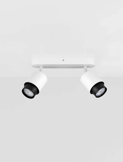 Nova Luce Deckenstrahler Ison schwenkbar 2-flammig 2xGU10 Weiß Metall 40x17cm 9011326