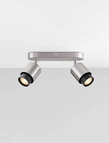 Nova Luce Deckenstrahler Ison schwenkbar 2-flammig 2xGU10 Nickel Metall 40x17cm 9011327