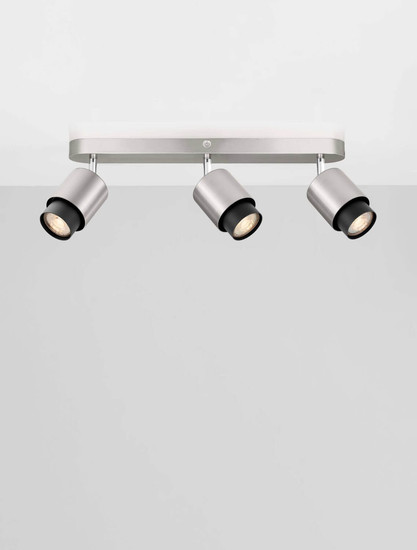 Nova Luce Deckenstrahler Ison schwenkbar 3-flammig 3xGU10 Nickel Metall 48x17cm 9011329