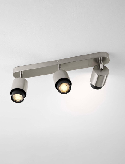 Nova Luce Deckenstrahler Ison schwenkbar 3-flammig 3xGU10 Nickel Metall 48x17cm 9011329
