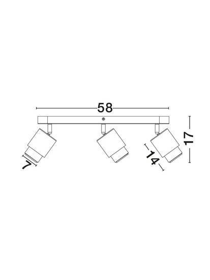 Nova Luce Deckenstrahler Ison schwenkbar 3-flammig 3xGU10 Nickel Metall 48x17cm 9011329