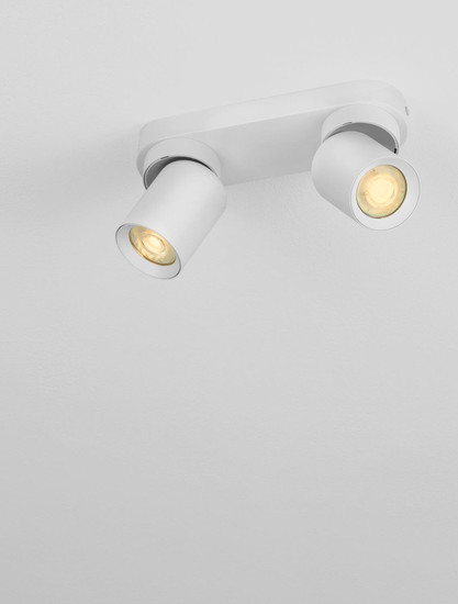 Nova Luce Deckenstrahler Amecy schwenkbar 2-flammig 2xGU10 Weiß Aluminium 22x12,5cm 9011341