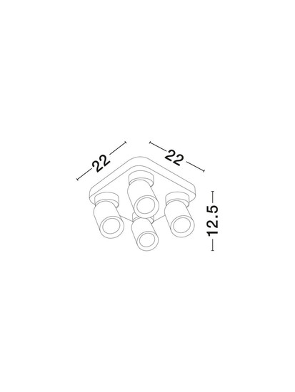 Nova Luce Deckenstrahler Amecy schwenkbar 4-flammig 4xGU10 Weiß Aluminium 22x22cm 9011345